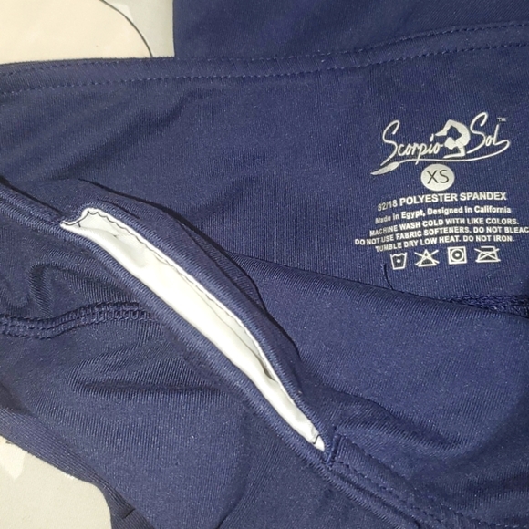 Scorpio Sol Athletic Yoga Capri Blue Leggings XS - Picture 7 of 7